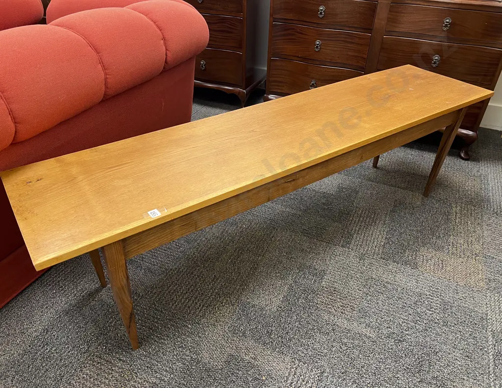 Long and Low Oak Rectangular Coffee Table Image 1++