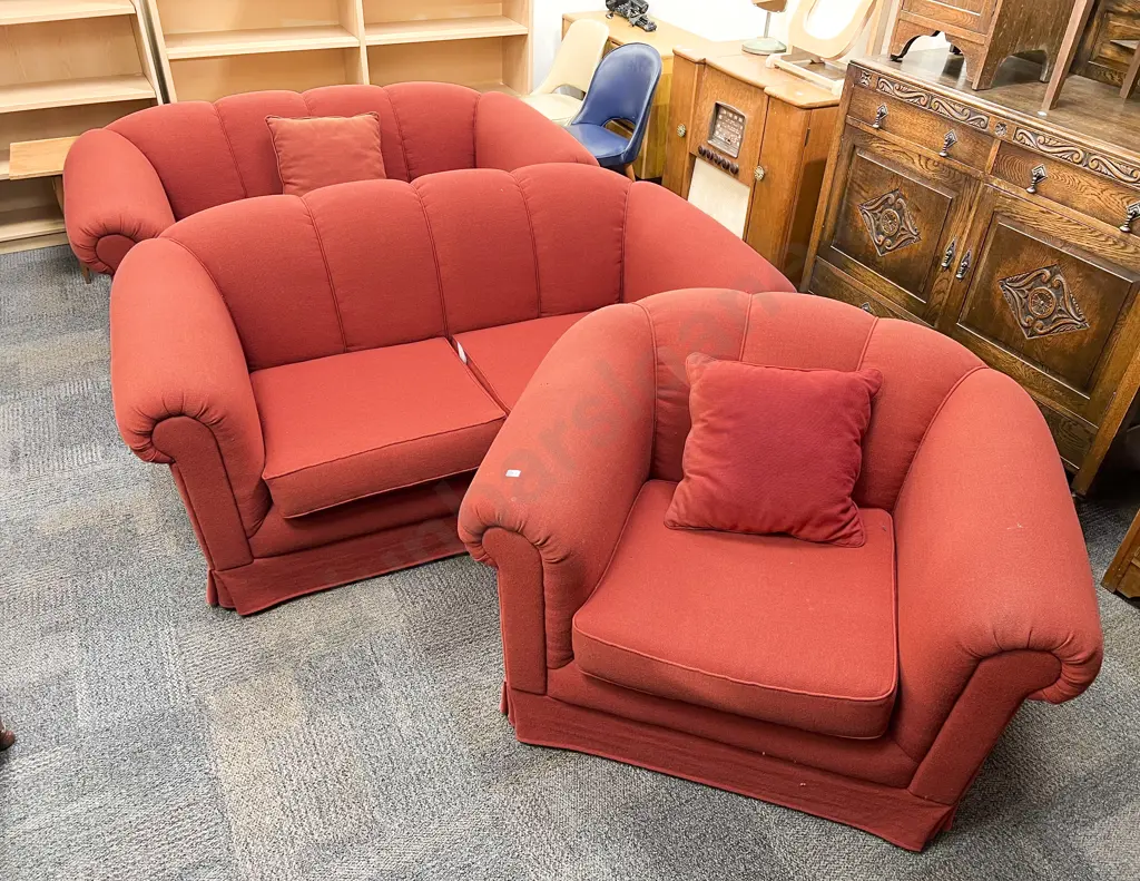Three Piece Upholstered Lounge Suite Image 1++