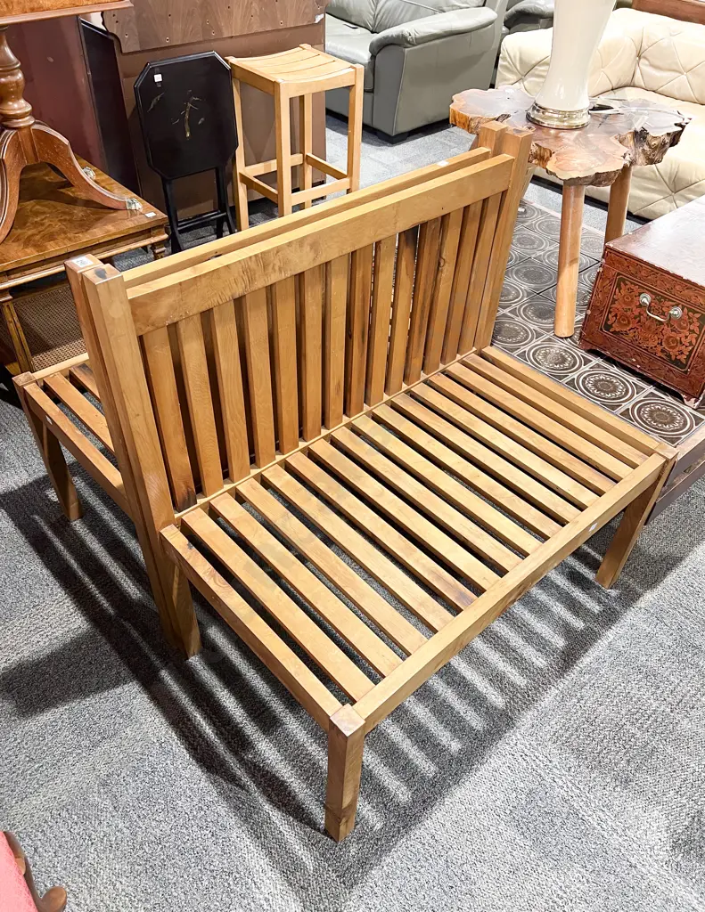Pair of Slatted Bench Seats Image 1++