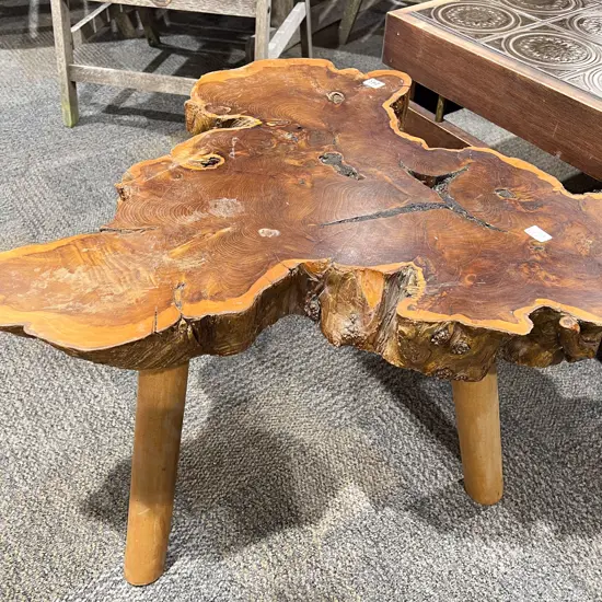 Natural Form Wood Slab Coffee Table