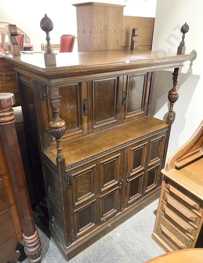 17th Century Style Oak Court Cupboard Image 1++