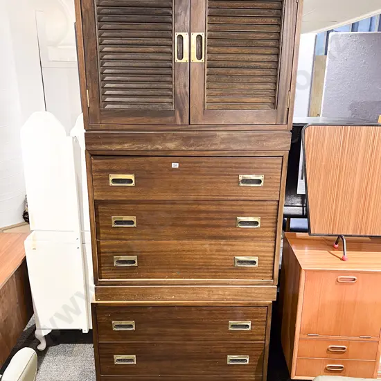 Pair of Three Drawer Chests together with Associated Cabinet