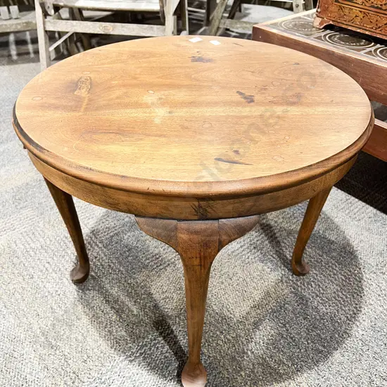 Circular Side Table on Cabriole Legs