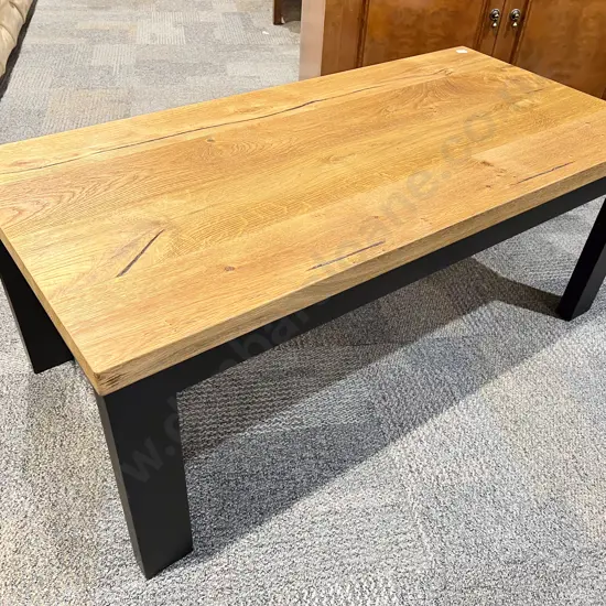 Modern Plank Top Style Rectangular Coffee Table