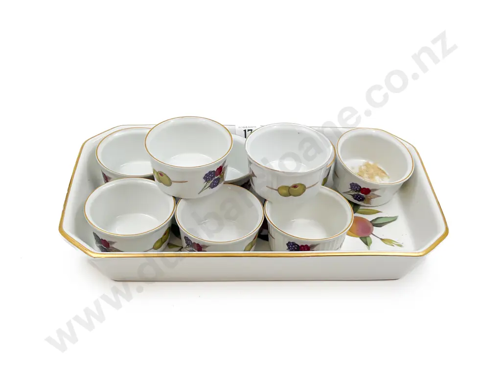 Royal Worcester Evesham Dish and Nine Ramekins Image 1++