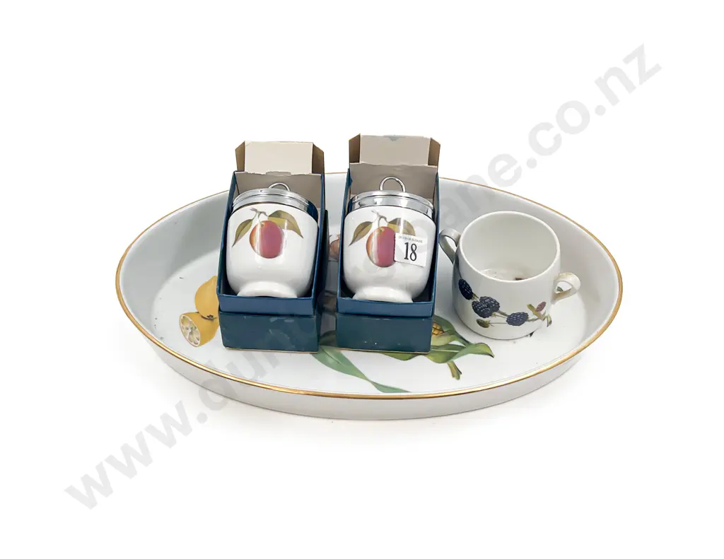 Royal Worcester Large Oval Dish with Two Boxed Egg Coddlers and Pot Image 1++