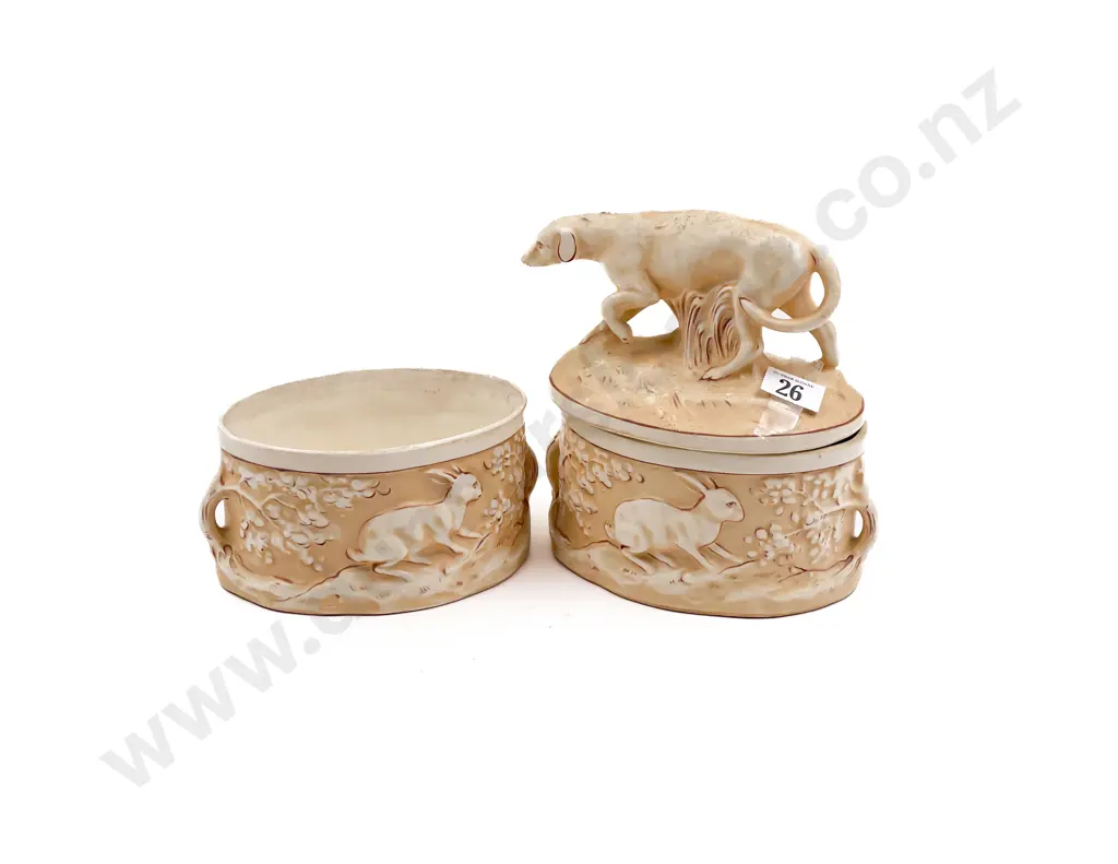 Two Victorian Moulded Tureens  and One with Dog Cover Image 1++