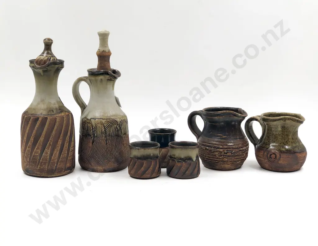 Eight Assorted Wilf and Janet Wright Pottery Pieces Image 1++