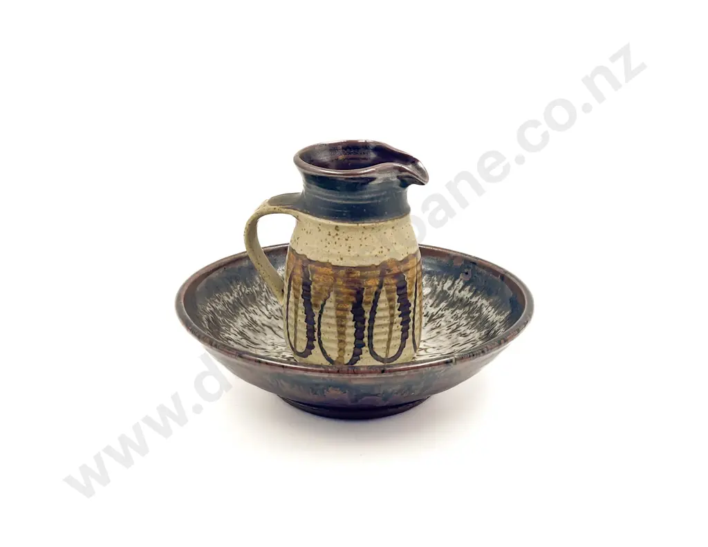 Bill Schiessel Bowl and NZ Pottery Jug Image 1++