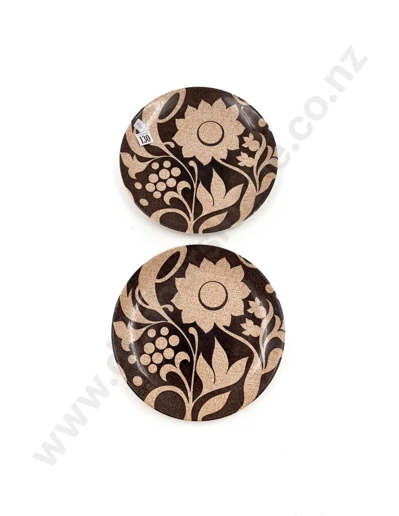 Pair of Kelston Ceramics Floral Decorated Plates Image 1++