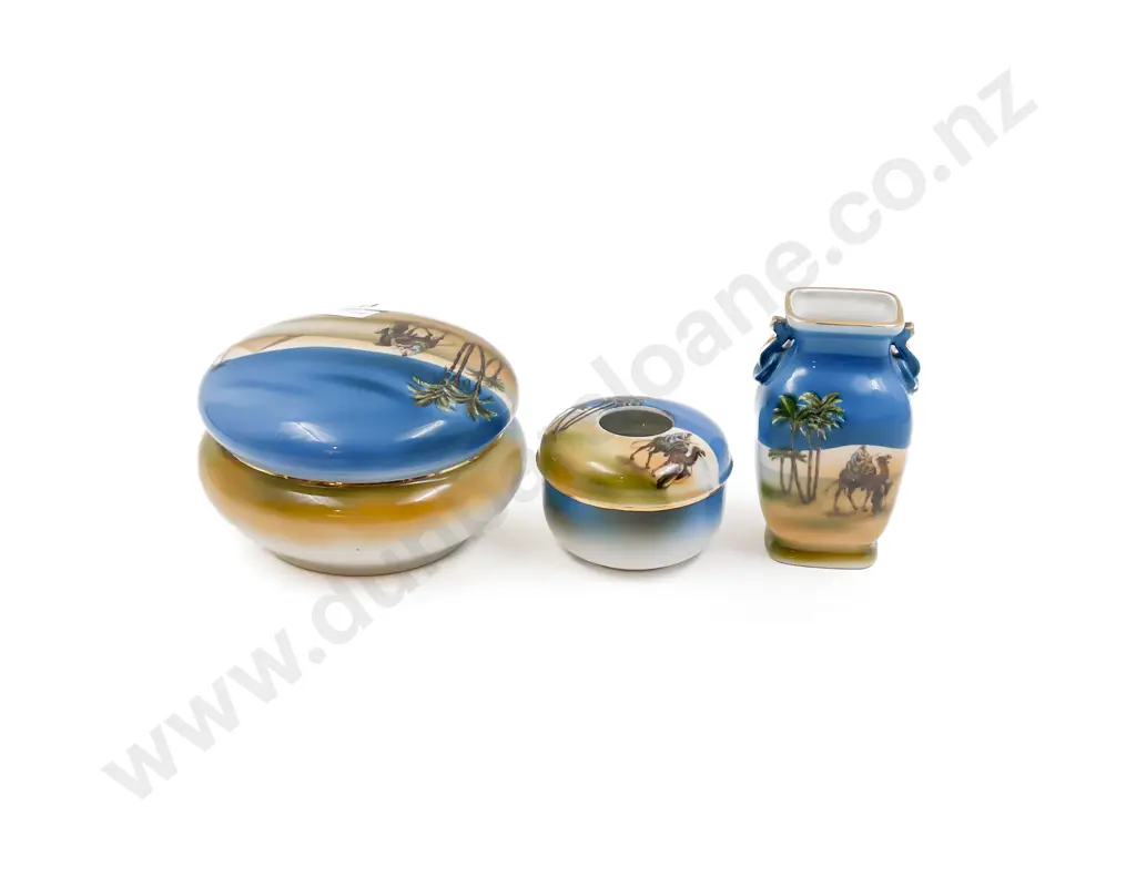 Three Pieces of Assorted Egyptian Decorated China Image 1++