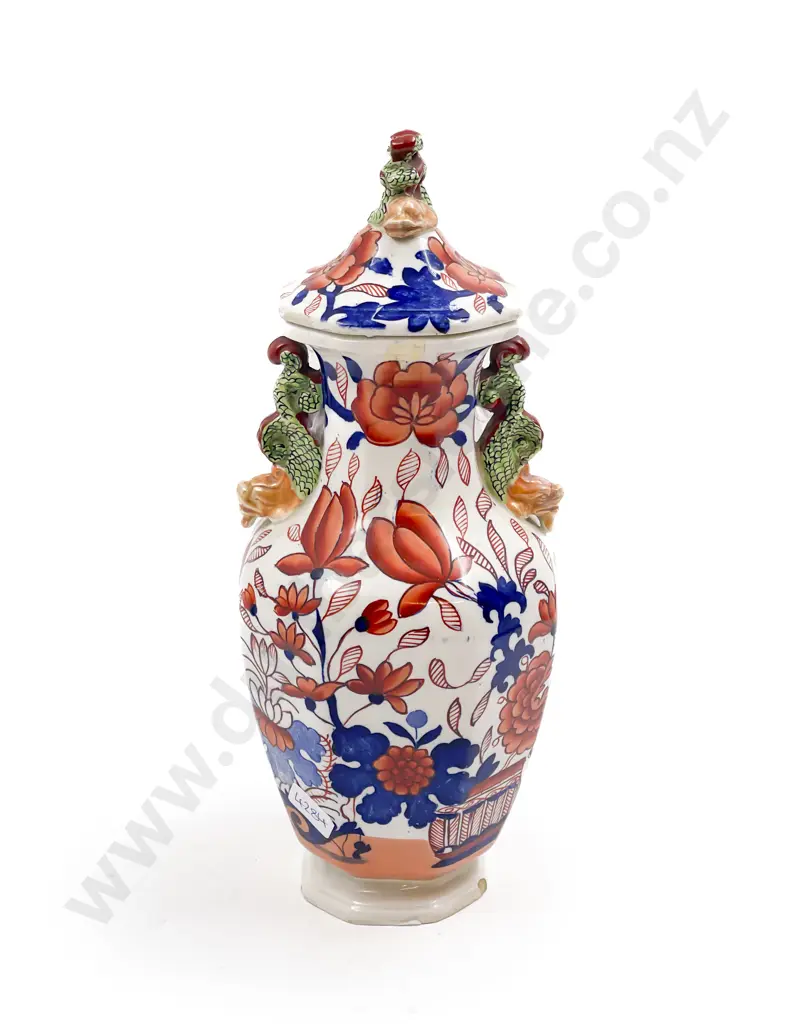 Mason's Imari Pattern Lidded Urn Image 1++