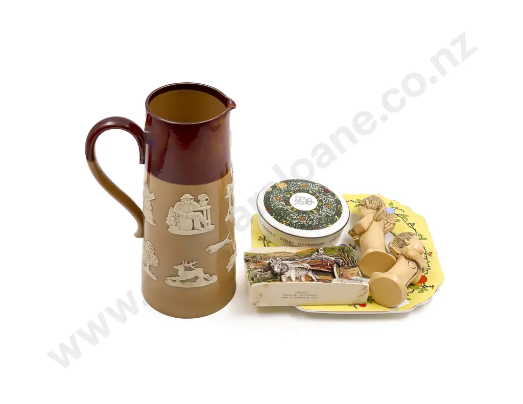 Doulton Lambeth Relief Moulded Jug together with Staffordshire Royal Conn. Trinket Box and Assorted Image 1++