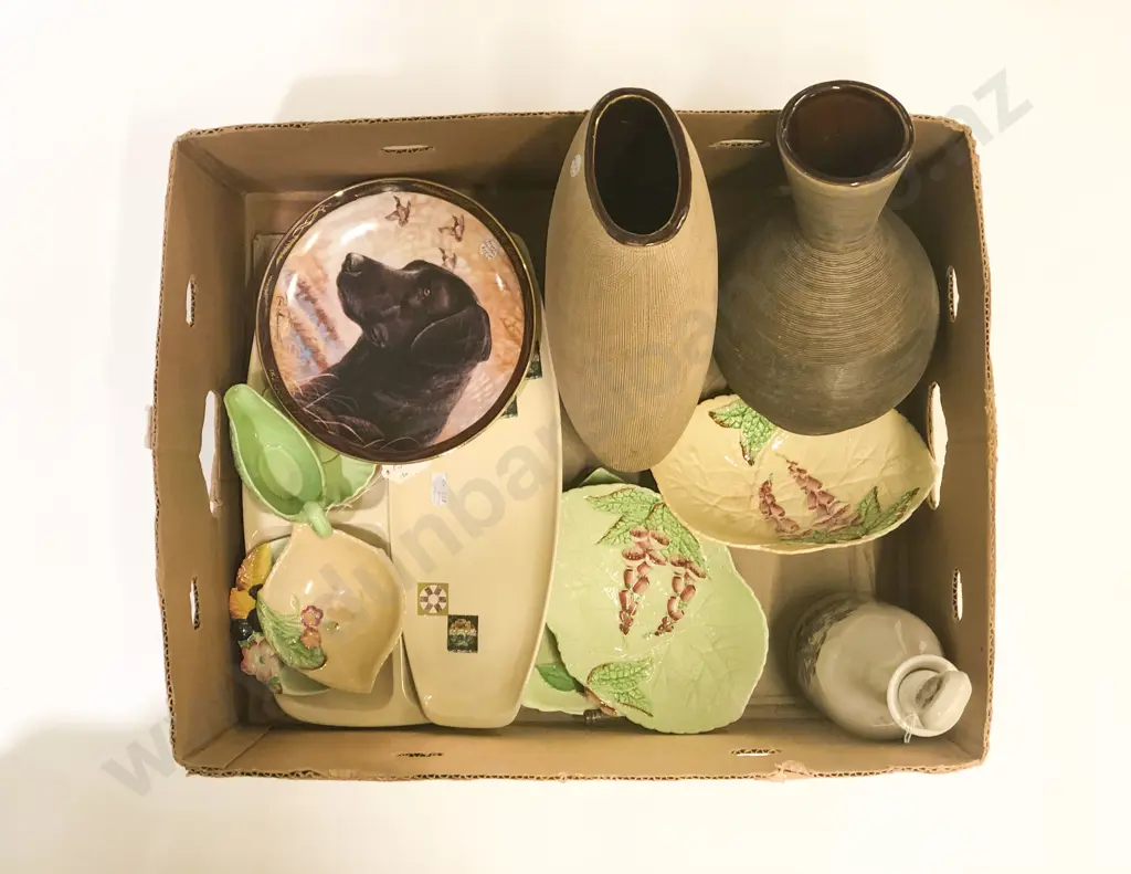 Box of Assorted China and Pottery Vases incl Karlton Ware Image 1++