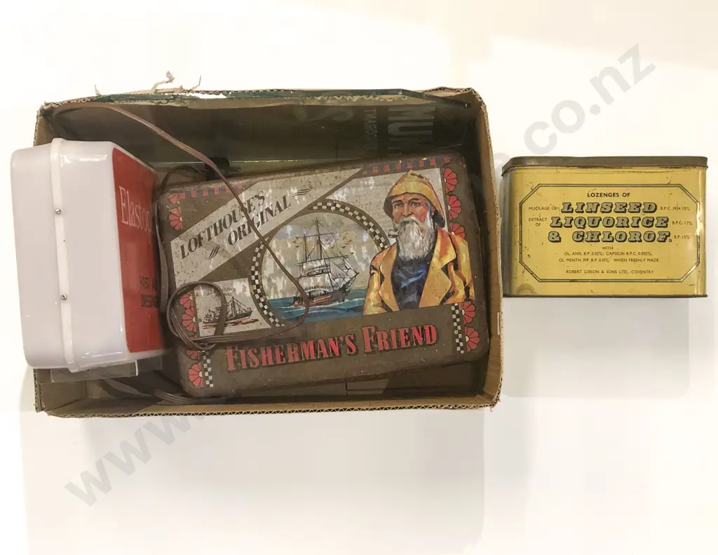 Qty of Assorted Vintage incl Advertising and First Aid Box Image 1++