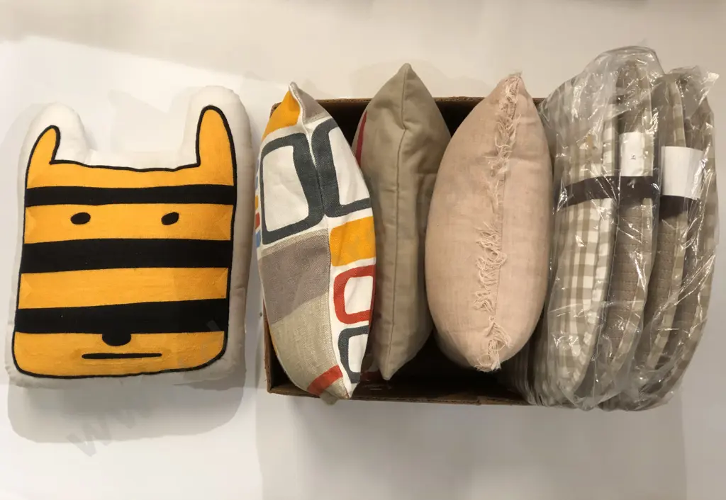 Two Boxes of Assorted Cushions and Pillows Etc. Image 1++