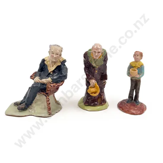 Three Assorted Glazed Pottery Figures
