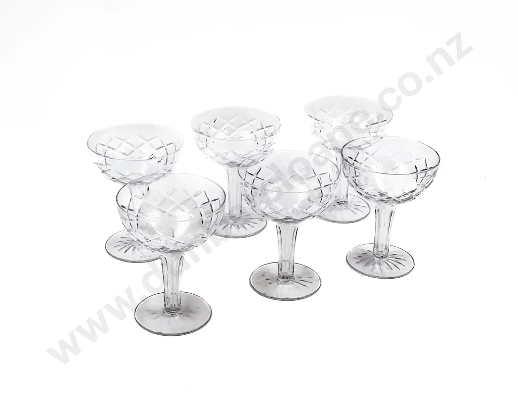 Set of Six Hollow Stemmed Champagne Glasses Image 1++