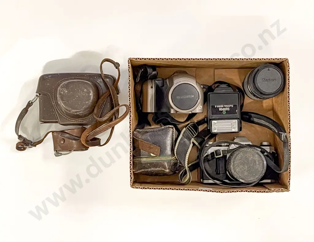 Vintage Canon Camera and Minolta Camera together with Assorted Lenses and Accessories Image 1++