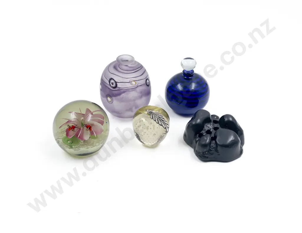 Small Qty of Assorted Art Glass Vases and Paper Weights Etc. Image 1++
