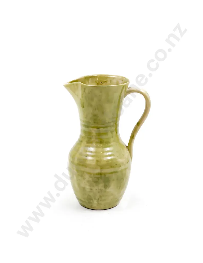 Early Crown Lynn Ambrico Pale Yellow/Green Art Deco Jug Image 1++