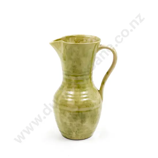 Early Crown Lynn Ambrico Pale Yellow/Green Art Deco Jug