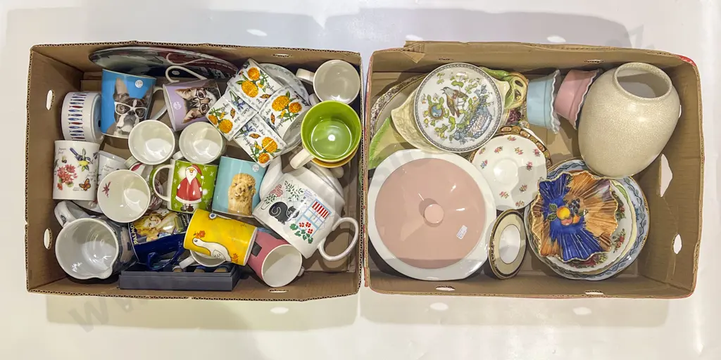 Two Boxes of Assorted China Image 1++