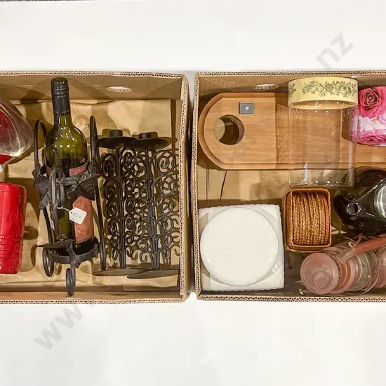Two Boxes of Assorted Decorative Homewares