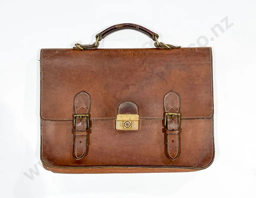 Vintage Leather Satchel Image 1++