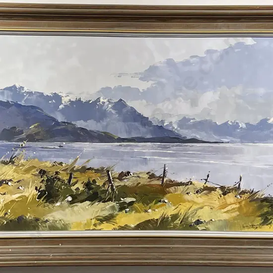 Peter J Wallers - Cliffside Landscape - Oil on Board