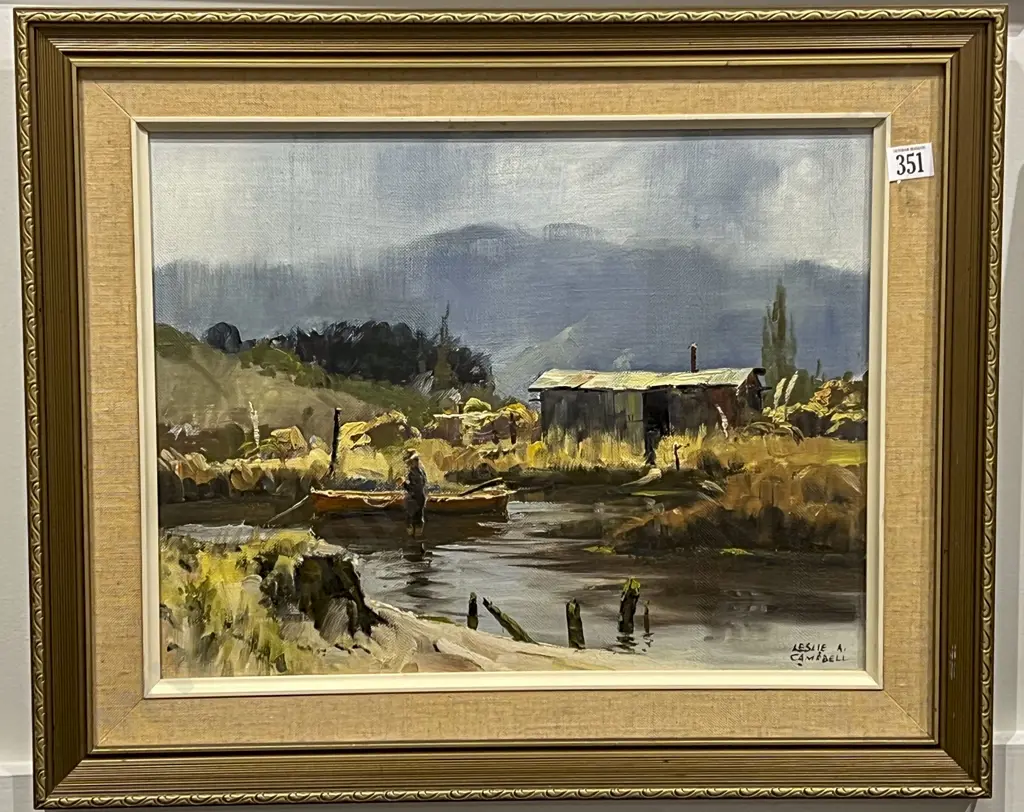 Leslie A Campbell - "Waikanae" - Oil on Board Image 1++