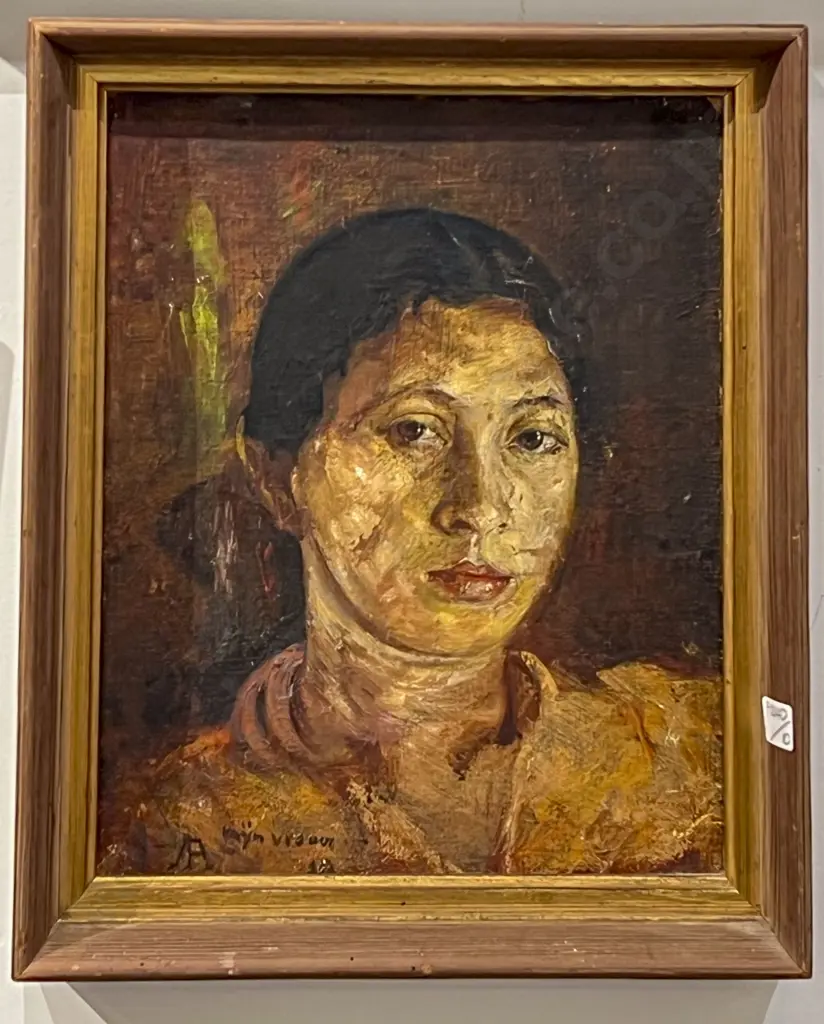 Unknown Artist - Portrait - Oil on Board (a/f) Image 1++