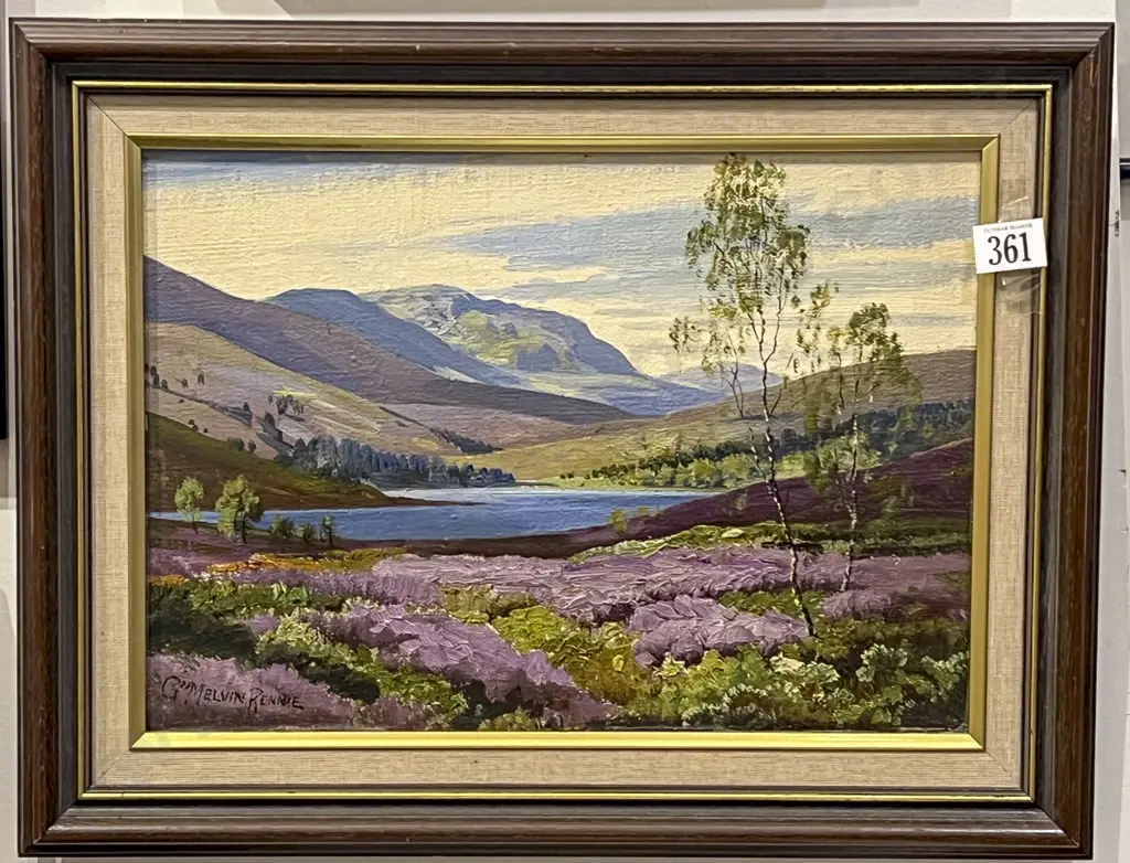 G Melvin Rennie - Rolling Hills Landscape - Oil on Board Image 1++