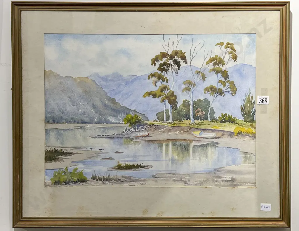 Nevill Squires - "Low Tide at Collingwood" - W/C on Paper Image 1++