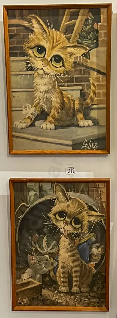 Pair of Cartoonist Cat Study Prints Image 1++