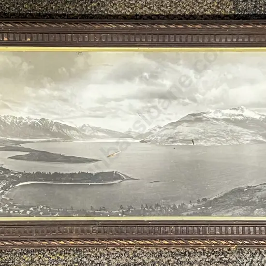 Vintage Black And White Panoramic View of Queenstown (faults)