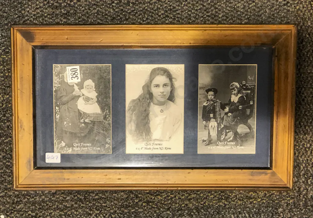 Stephanie Catho - Opito Bay - Oil on Canvas Diptych - Together with Vintage Photo Frame Image 1++