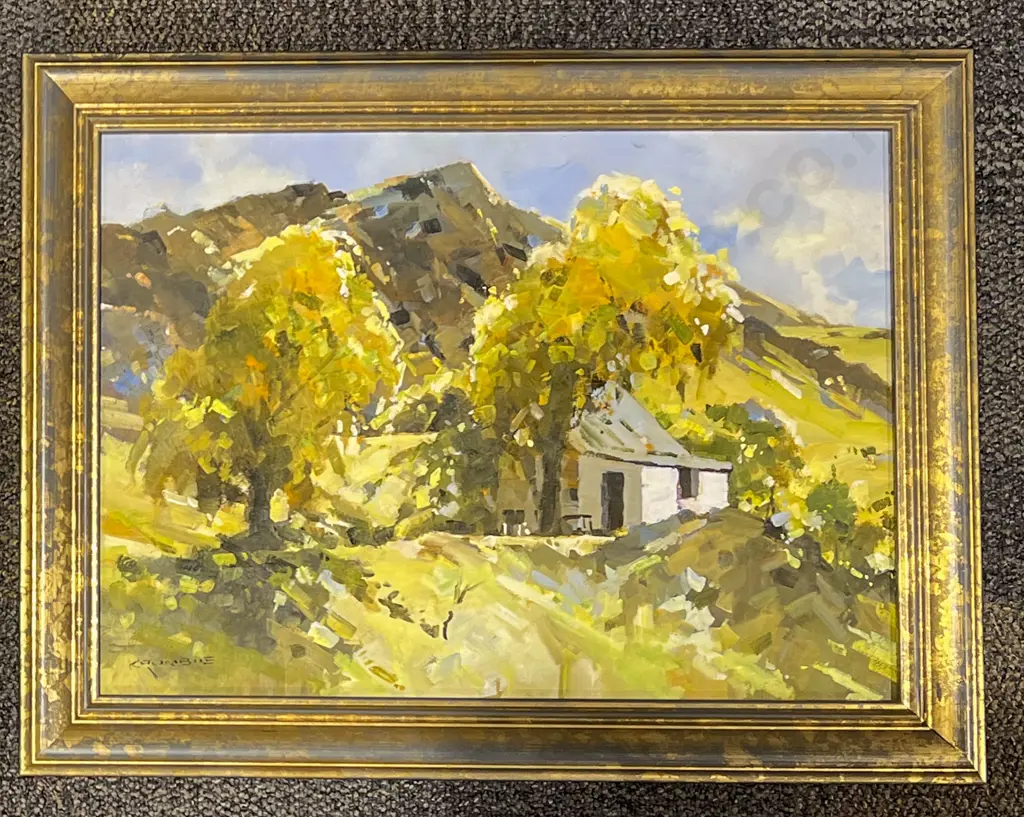 Allan Crombie - Farm Cottage - Oil on board Image 1++