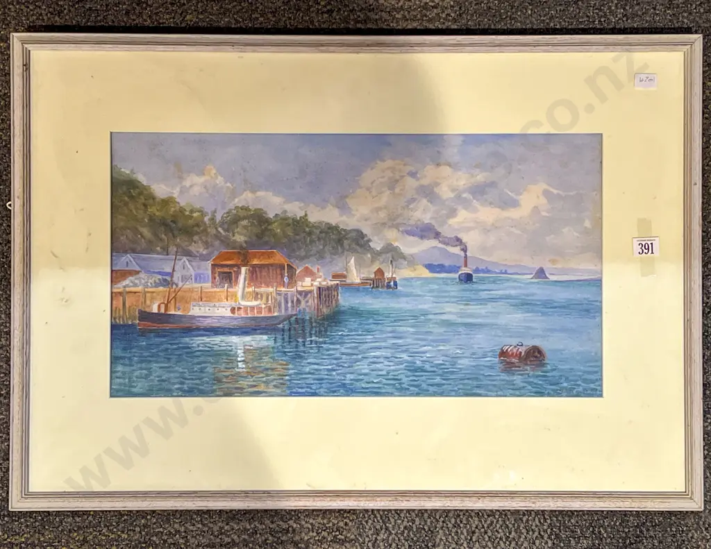 John H Nicholson - Harbour Scene - W/C Image 1++