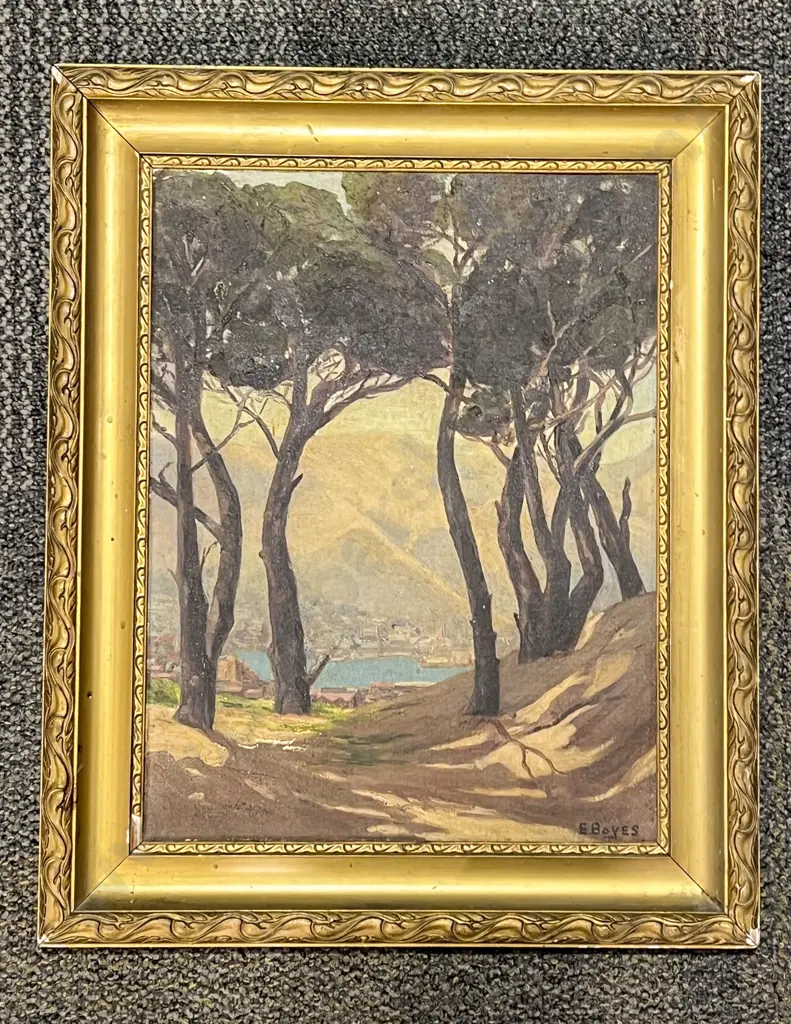 E Boyes - "A View Through The Trees" - Oil on Board Image 1++