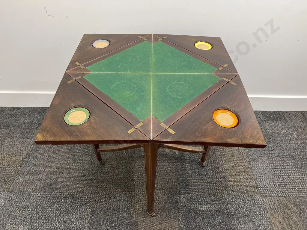 Victorian Rosewood & Marquetry Envelope Table Image 1++