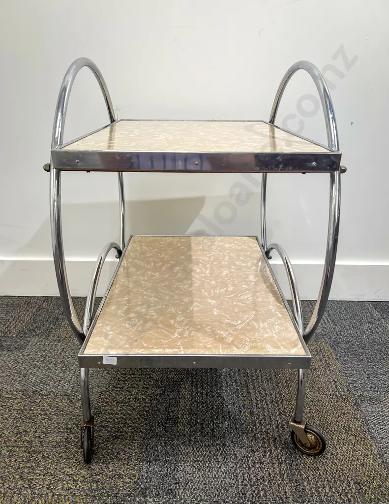 Art Deco Chrome Tea Trolley Image 1++
