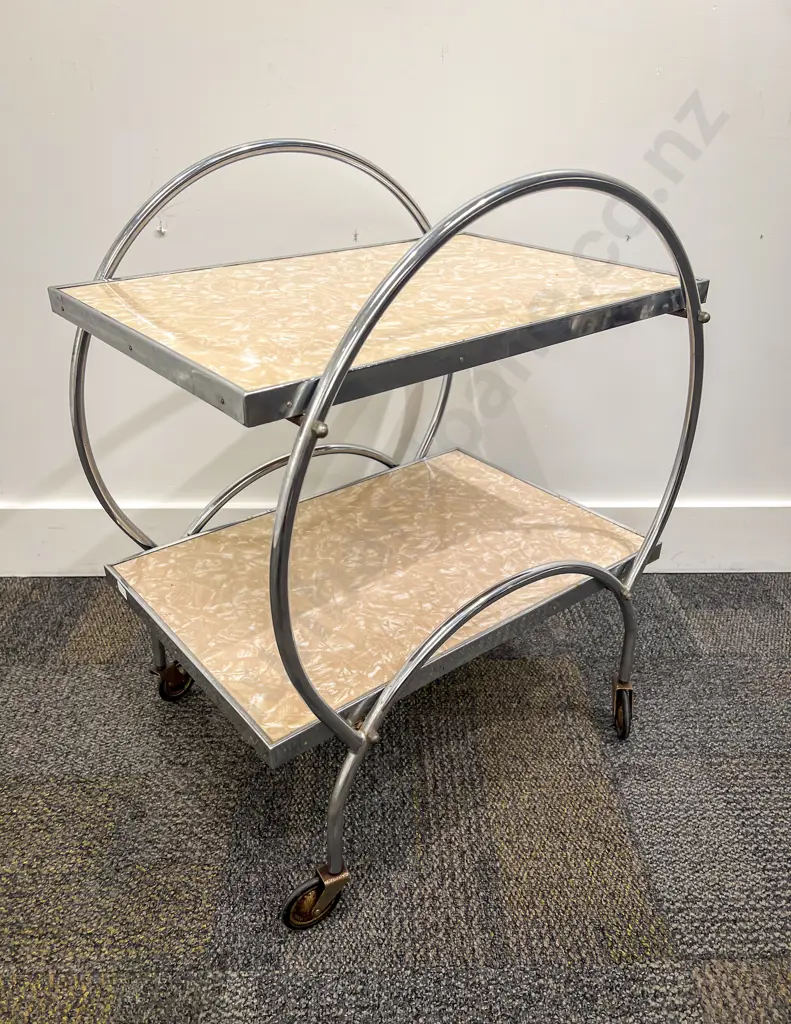 Art Deco Chrome Tea Trolley Image 1++