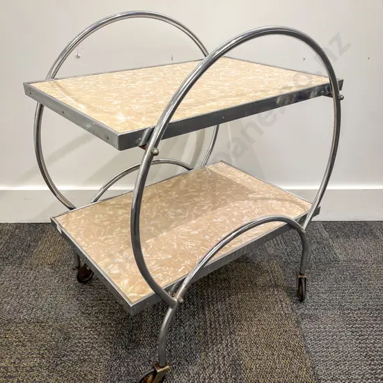 Art Deco Chrome Tea Trolley
