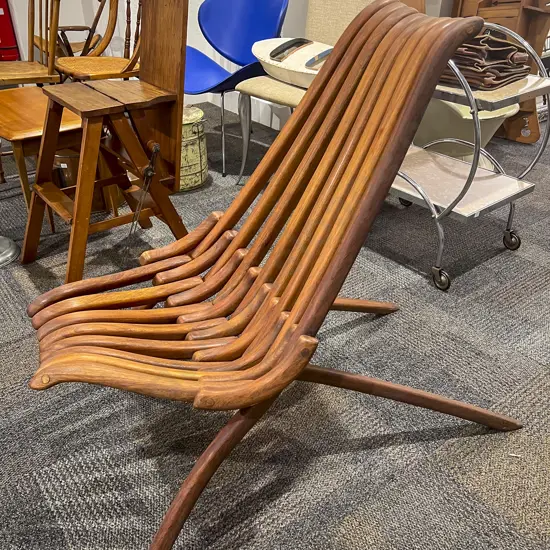 Unique Design Mid Century Teak Folding Chair