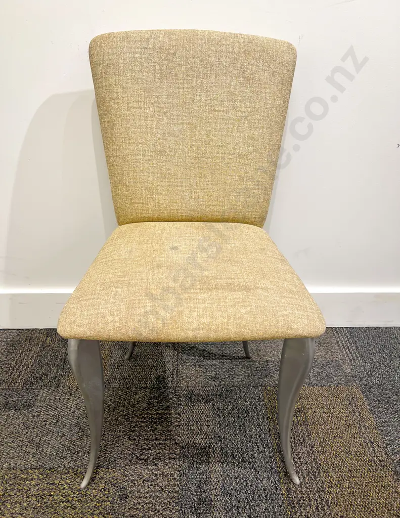 Upholstered Single Chair with Slender Chrome Legs Image 1++