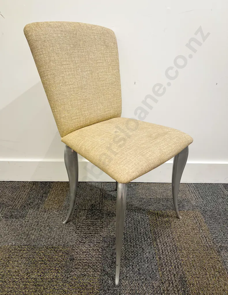 Upholstered Single Chair with Slender Chrome Legs Image 1++