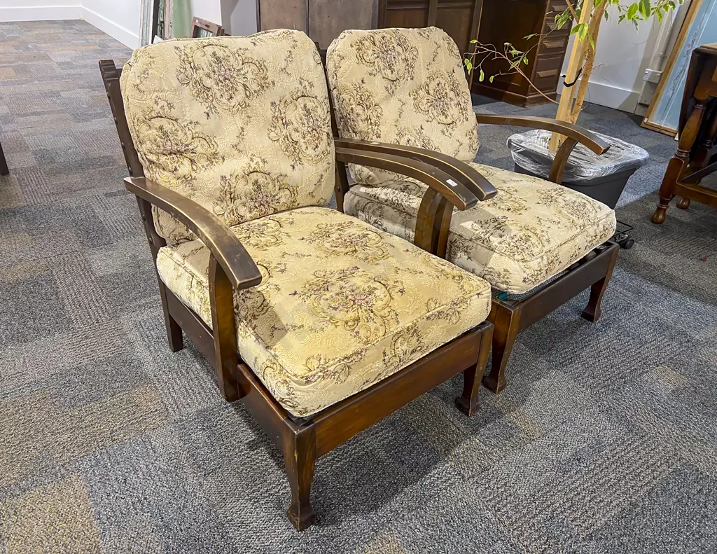 Pair of Parker - Knoll Mahogany Armchairs Image 1++