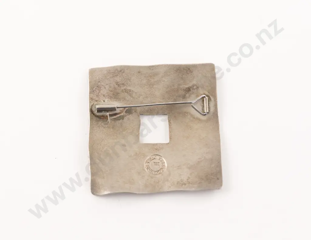 Polish Jeweller Jan Suchodolski 925 Silver Modernist Brutalist Square Brooch Image 1++