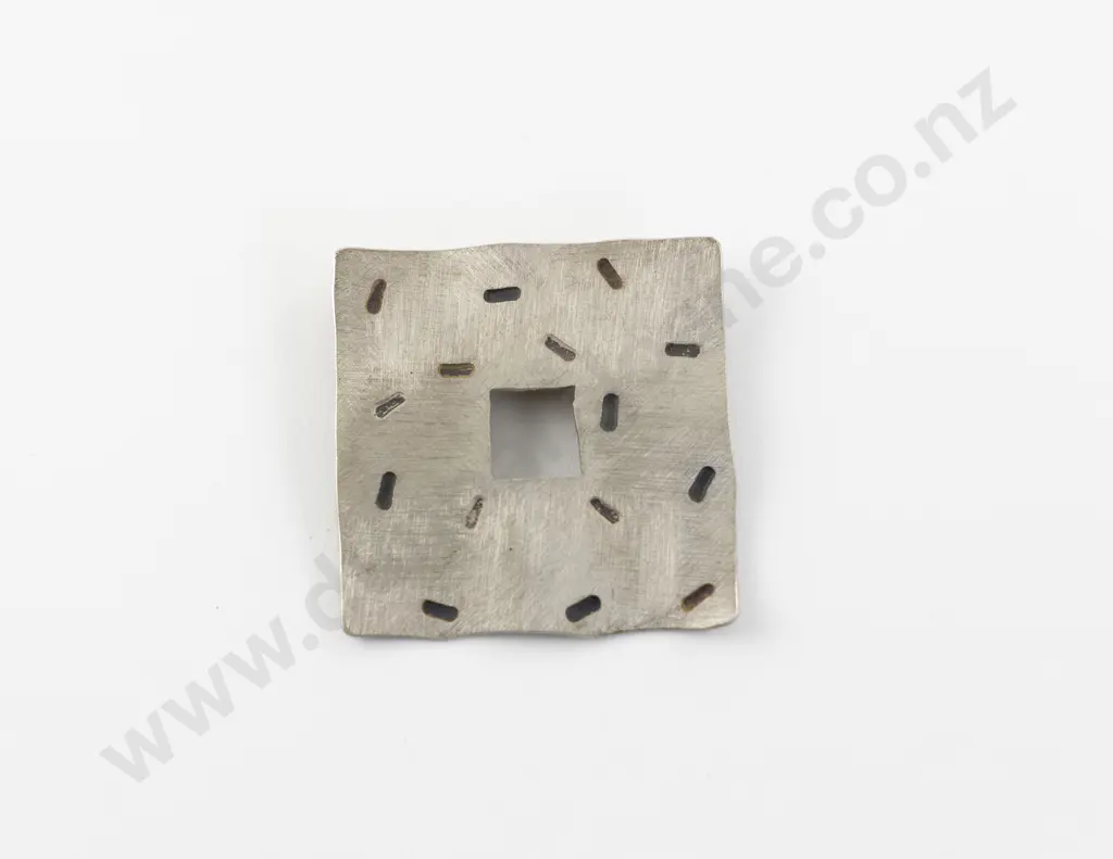 Polish Jeweller Jan Suchodolski 925 Silver Modernist Brutalist Square Brooch Image 1++
